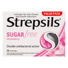STREPSILS Strawberry Sugar Free 36 Lozenges 
